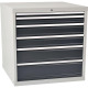 Schubladenschrank H1019xB1005xT736mm lichtgrau/anthrazitgrau 6 Schubl.Vollauszug 801000/1221AV 7035/7016