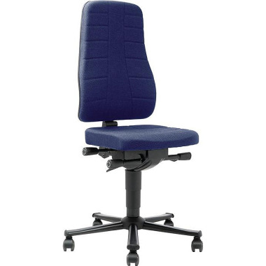 Arbeitsdrehstuhl All-In-One Highline Rollen Stoffpolster blau 450-600mm BIMOS 9643-6802