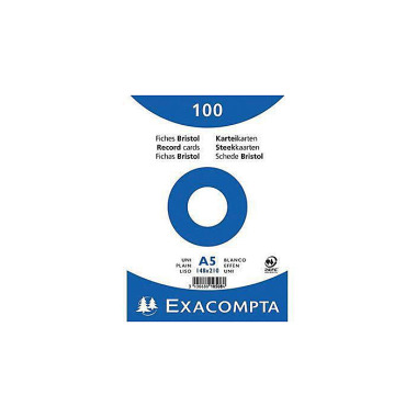 Exacompta Karteikarte 105 08E DIN A5 blanko weiß 10 0 St./Pack. 144075401