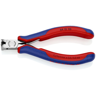 Knipex Alicate de corte frontal para electrónica con fundas en dos componentes 115mm 64 12 115