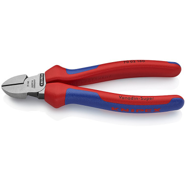 Knipex Alicate de corte diagonal negro atramentado con fundas en dos componentes 160mm 70 02 160 SB