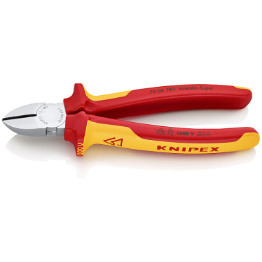 Knipex Alicate de corte diagonal cromado 180mm 70 06 180