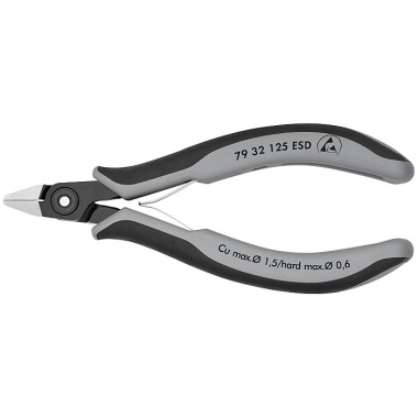 Knipex Alicate de precisión de corte diagonal para electrónica ESD bruñido 125mm 79 32 125 ESD