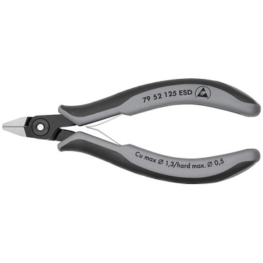 Knipex Alicate de precisión de corte diagonal para electrónica ESD bruñido 125mm 79 52 125 ESD