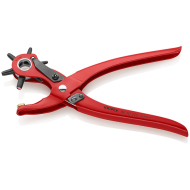 Knipex Sacabocados de revolver lacado al polvo, rojo 220mm 90 70 220