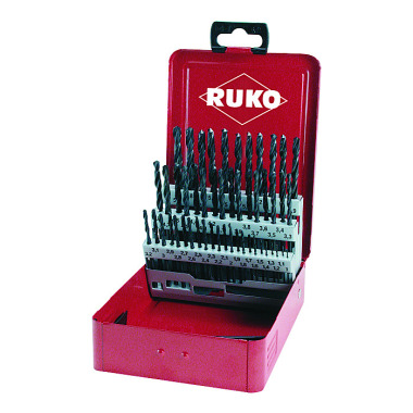 Ruko Juego de brocas espirales DIN 338 tipo N HSS-R en estuche industrial 205217