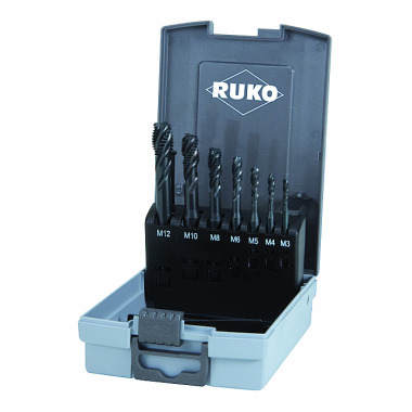 Ruko Juego de 7 piezas macho de roscar para máquinas HSS Co 5 VAP forma C 35° 245064RO