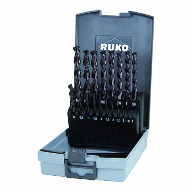 Ruko Juego de brocas espirales DIN 338 tipo TL 3000 HSS TiAlN en estuche de plástico (ABS) 258214FRO