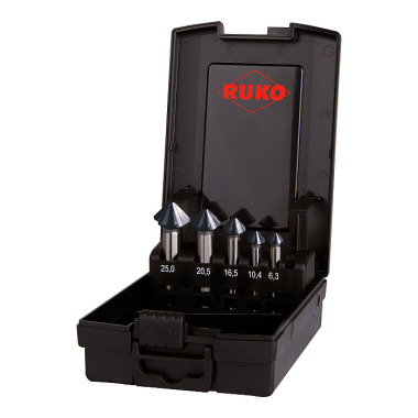 Ruko Juego de avellanadores DIN 335 90 grados ULTIMATECUT 6,3-25,0mm HSSE-Co 5 RUnaTEC de 5 piezas. 102791EPRO