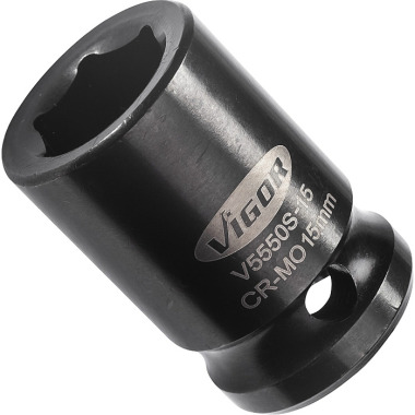 Vigor Vaso para llave de impacto, corto V5550S-15