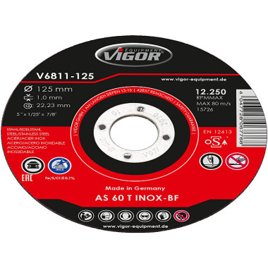 Vigor Juego de discos de corte 125 mm V6811-125