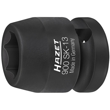 HAZET Impacto, vaso para destornillador mecánico (hex.) - hueco cuadrado 12,5 mm (1/2 pulgada) - perfil de tracción hexagonal externo - 13 mm 900SK-13