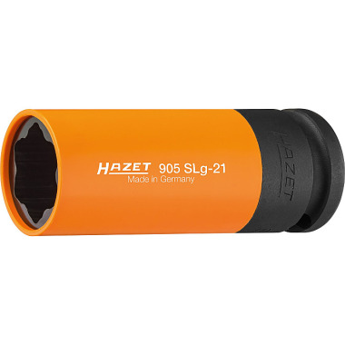 HAZET Inserto de llave de tubo para destornillador mecánico de impacto (perfil especial) - hueco cuadrado 12,5 mm (1/2 pulgada) - 19 mm 905SLG-21