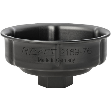 HAZET Llave para filtro de aceite - cuadrado hueco 12,5 mm (1/2 pulgada) - perfil ranurado 2169-76