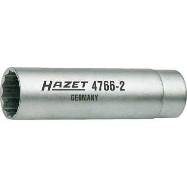 HAZET Llave para bujías - cuadrada 10 mm (3/8 pulgadas) - perfil exterior de doble hexágono - 14 mm 4766-2