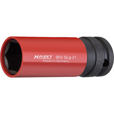 HAZET Impacto, vaso para destornillador mecánico (hexágono) - cuadrado 12,5 mm (1/2 pulgada) - perfil de tracción hexagonal externo - 21 mm 903SLG-21