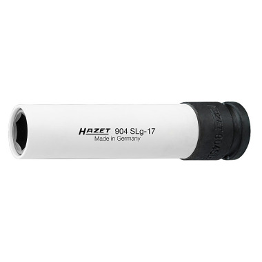 HAZET Impacto, vaso para destornillador mecánico (hexágono) - extra largo - cuadrado 12,5 mm (1/2 pulgada) - perfil de tracción hexagonal externo - 17 mm 904SLG-17