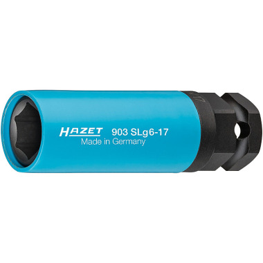 HAZET Impacto, vaso para destornillador mecánico (hexagonal) - cuadrado de 12,5 mm (1/2 pulgada), hexagonal externo de 24 mm - perfil de tracción hexagonal externo - 17 mm 903SLG6-17