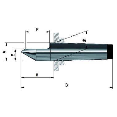 RÖHM Puntos de centrado fijos, soporte MK 4, DIN 806, media punta Material: WS 013871