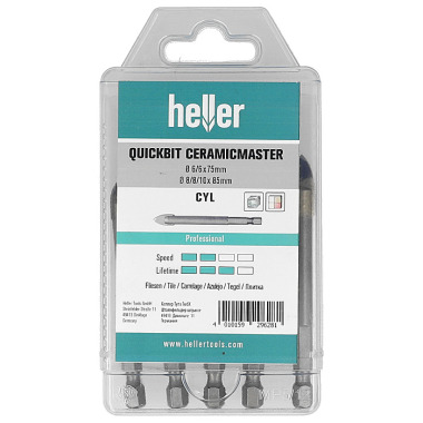 Heller Tools QuickBit CeramicMaster, Set 5-teilig Ø 6/6/8/8/10 mm 29628