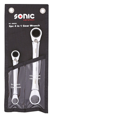 Sonic Llave de carraca, 4 en 1, 2 piezas 600203