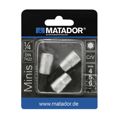 MATADOR Bit Socket 6,3 (1/4) 4-5-6mm 2078 9030