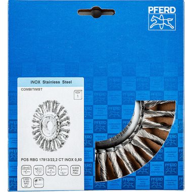 PFERD Cepillo redondo, nudoso POS RBG 17813/22,2 CT INOX 0,50 43304018