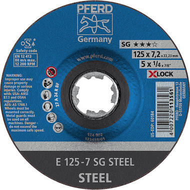 PFERD Disco abrasivo E 125-7 SG STEEL/X-LOCK 62211225