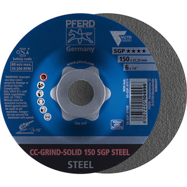 PFERD Muela abrasiva CC-GRIND CC-GRIND-SOLID 150 ACERO SGP 64187150