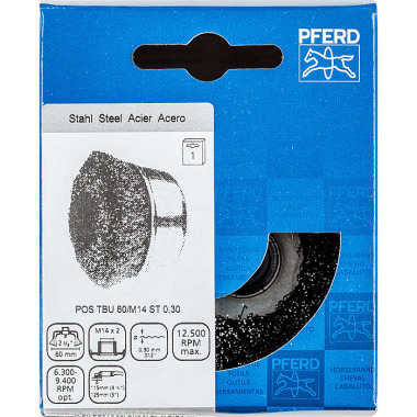 PFERD Cepillo de copa con hilo, desenredado POS TBU 60/M14 ST 0,30 43468902