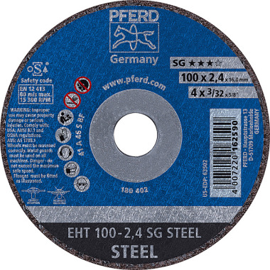 PFERD Disco de corte EHT 100-2.4 ACERO SG/16.0 61340116