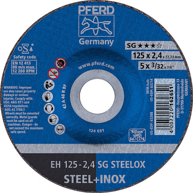 PFERD Disco de corte EH 125-2.4 SG STEELOX 61341222