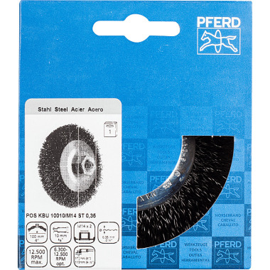 PFERD Cepillo cónico con hilo, desenredado POS KBU 10010/M14 ST 0,35 43316001