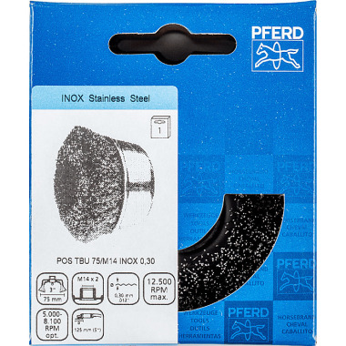 PFERD Cepillo copa con hilo, desenredado POS TBU 75/M14 INOX 0,30 43469003