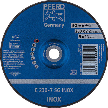 PFERD Disco abrasivo E 230-7 SG INOX 62223632