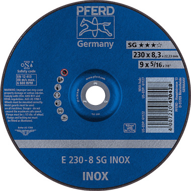 PFERD Disco abrasivo E 230-8 SG INOX 62223832