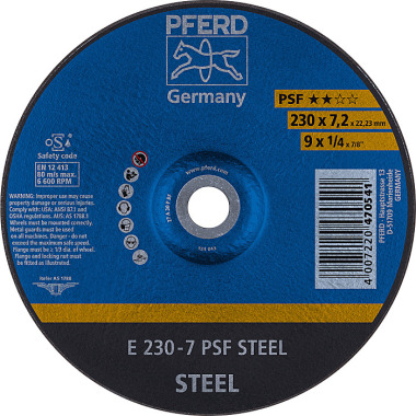 PFERD Disco abrasivo E 230-7 PSF ACERO 62023634