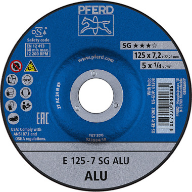 PFERD Disco abrasivo E 125-7 SG ALU 62212622