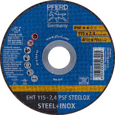 PFERD Disco de corte EHT 115-2,4 PSF STEELOX 61730122