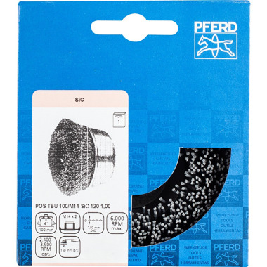 PFERD Cepillo de vaso con rosca, sin anudar POS TBU 100/M14 SiC 120 1,00 43469104