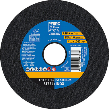 PFERD Disco de corte EHT 115-1.0 PSF STEELOX 61730100