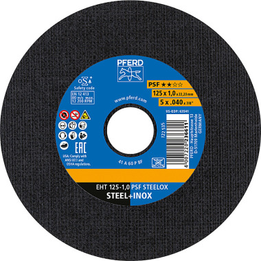 PFERD Disco de corte EHT 125-1.0 PSF STEELOX 61721100