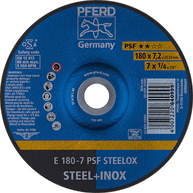 PFERD Disco abrasivo E 180-7 PSF STEELOX 62017640