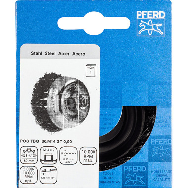 PFERD Cepillo de copa con hilo, nudoso POS TBG 80/M14 ST 0,50 43306031