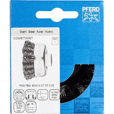 PFERD Cepillo de copa con hilo, nudoso POS TBG 65/M14 CT ST 0,35 43305041