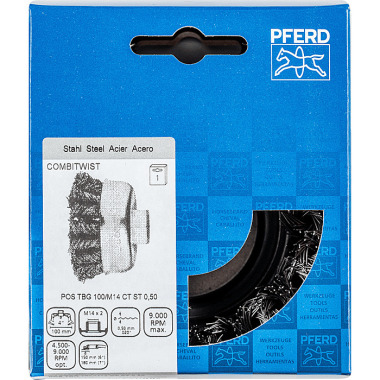 PFERD Cepillo de copa con hilo, nudoso POS TBG 100/M14 CT ST 0,50 43308061