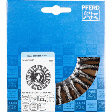 PFERD Cepillo redondo nudo POS RBG 12512/M14 CT INOX 0,35 43303053