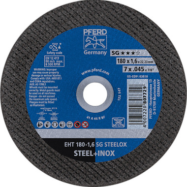 PFERD Disco de corte EHT 180-1.6 SG STEELOX 61326410