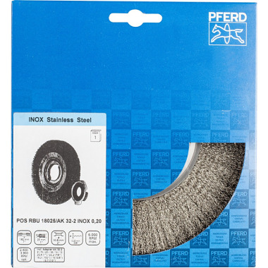 PFERD Cepillo redondo desenredado POS RBU 18025/AK32-2 INOX 0,20 43701236