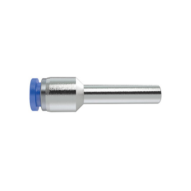 Riegler Conector rápido recto, llave Ø 4, espiga de encaje a presión 6, ”Serie azul” mini 109103